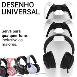 Suporte 2 Controles Playstation5 Ps5 Headphone De Parede Vn — imagem 4