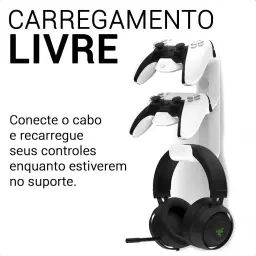 Suporte 2 Controles Playstation5 Ps5 Headphone De Parede Vn — imagem 2