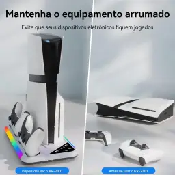 Suporte Cooler de Resfriamento RGB Carregador Controle Compatível com Console — imagem 5