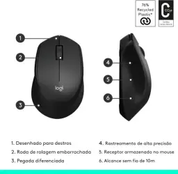 Mouse sem fio Logitech M280 com Conexão USB e Pilha Inclusa - Preto — imagem 6