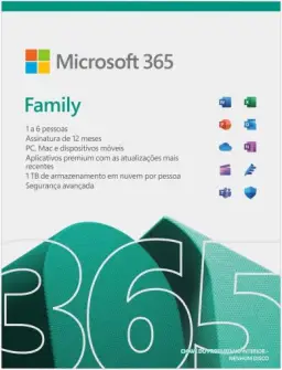 Microsoft 365 Family (12 meses) até 6 usuários. PC/Mac/Iphone/tablet. 1TB na — imagem 2