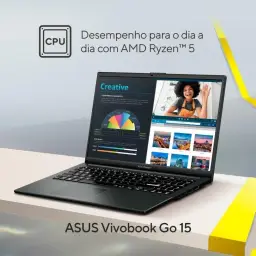 Notebook ASUS VivoBook Go 15, AMD RYZEN 5 7520U, 8GB, 512GB SSD, W11 Home — imagem 5