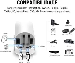 Mini Projetor Portatil 5g Wifi 6 Bluetooth 5.0 AOPVUI Android 11 HY300 Projetor — imagem 2