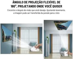 Mini Projetor Portatil 5g Wifi 6 Bluetooth 5.0 AOPVUI Android 11 HY300 Projetor — imagem 6