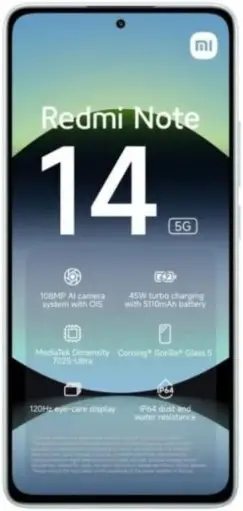 Smartphone Xiaomi Redmi Note 14 5G NFC Coral Green (Verde) 8GB RAM 256GB ROM — imagem 2