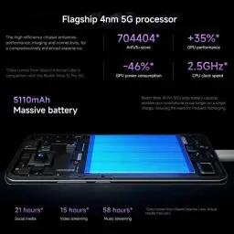 Smartphone Xiaomi Redmi Note 14 Pro 5G Midnight Black (Preto) 8GB RAM 256GB ROM — imagem 7