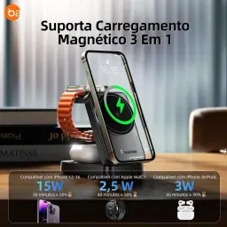 Basike Carregador Sem Fio 3 em 1 Magnético 2025 — imagem 2