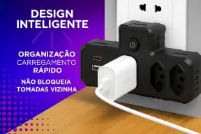 Extensão Elétrica Tomada, Régua Tomada, Régua de Energia, Adaptador Tomada — imagem 6