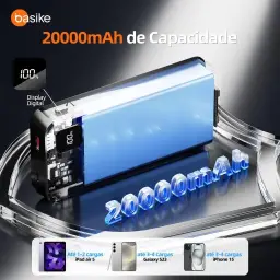 Basike Power Bank, Carregador Portátil Universal 20000mAh — imagem 2