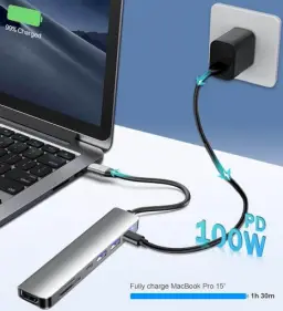 Hub USB-C 7 em 1, Adaptador Multiportas com HDMI 4K 60Hz, 2 Portas USB 3.0 — imagem 5