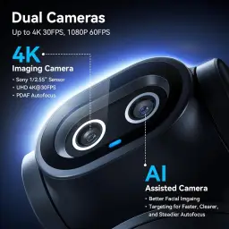 EMEET PIXY Dual-Camera AI-Powered PTZ Camera 4K, AI Tracking — imagem 2