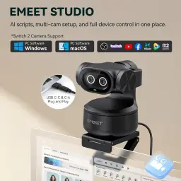 EMEET PIXY Dual-Camera AI-Powered PTZ Camera 4K, AI Tracking — imagem 7