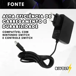 Fonte de Alimentação Ac Energia Bivolt Carregador Compatível com Console — imagem 3