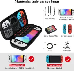 Case de Proteção para Nintendo Switch, Estojo de Viagem com Compartimentos — imagem 2