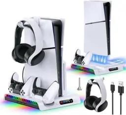 Suporte Cooler de Resfriamento RGB Carregador Controle Compatível com Console — imagem 1