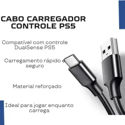 Cabo Carregador Controle Compatível Playstation 5 PS5, Xbox One S/X — imagem 4
