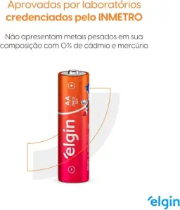Caixa de Pilha AA com 40 unidades Elgin Palito - Tubo, Zinco — imagem 3