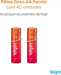 Caixa de Pilha AA com 40 unidades Elgin Palito - Tubo, Zinco — imagem 2