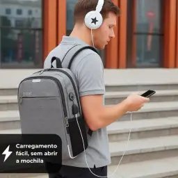 Mochila Executiva Unissex para Notebook até 15.6" - com Entrada USB e Passa-fio — imagem 7