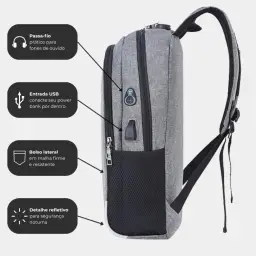 Mochila Executiva Unissex para Notebook até 15.6" - com Entrada USB e Passa-fio — imagem 2