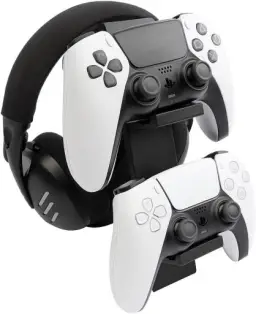 Suporte Para Controle E Fone Videogame Gamer Xbox Ps4 Ps5 PC Branco — imagem 1