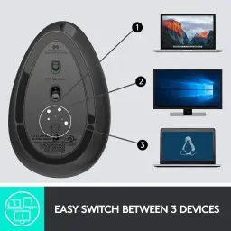 Mouse sem fio Logitech MX Vertical com Design Ergonômico para Redução de Tensão — imagem 9