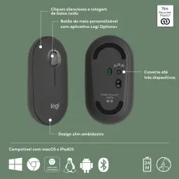 Mouse sem fio Logitech Pebble 2 M350s com Clique Silencioso — imagem 6