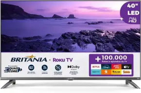 Smart TV 40" Britânia Roku TV LED Dolby Audio BTV40M9GR2CGB — imagem 1