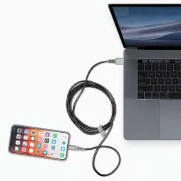 Cabo USB-C I2GO PRO 2m 2,4A Nylon Trançado Chumbo — imagem 6