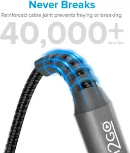 Cabo USB-C I2GO PRO 2m 2,4A Nylon Trançado Chumbo — imagem 2
