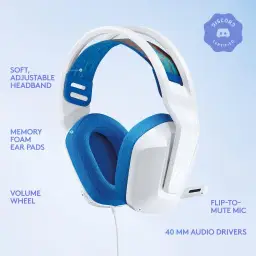 Headset Gamer Logitech G335 com Almofadas de Espuma de Memória Design Leve — imagem 6