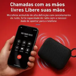 Caixa de Som Portátil GO 5W Bluetooth USB Cartão de Memória Cabo P2 Impermeável — imagem 5