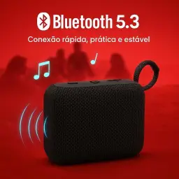 Caixa de Som Portátil GO 5W Bluetooth USB Cartão de Memória Cabo P2 Impermeável — imagem 4