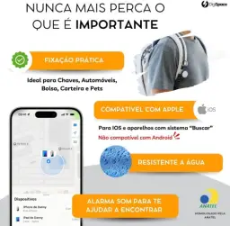 Tag Rastreador GPS Compatível com Iphone iOS (App Buscar) com Alarme — imagem 4