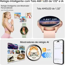 Smartwatch Feminino Relógio Inteligente com IA Chatgpt, 1.32'' AMOLED — imagem 3