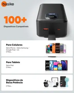 Basike Power Bank 30000mAh, Carregador Portátil com Carregamento Rápido — imagem 6