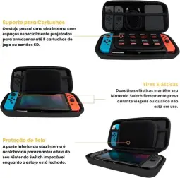 Case para Nintendo Switch e Switch OLED de Viagem - Estojo Rígido de Transporte — imagem 7