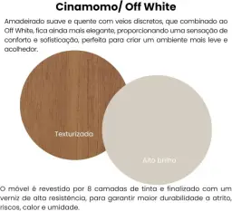 Rack 1,33 mt para TV até 60" com estrutura usinada MDF 15mm THEO cor — imagem 8