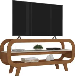 Rack 1,33 mt para TV até 60" com estrutura usinada MDF 15mm THEO cor — imagem 3