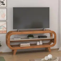 Rack 1,33 mt para TV até 60" com estrutura usinada MDF 15mm THEO cor — imagem 1