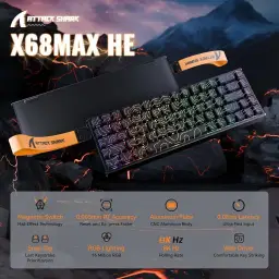 ATTACK SHARK X68MAX HE Teclado gamer de alumínio com fio de gatilho rápido — imagem 2