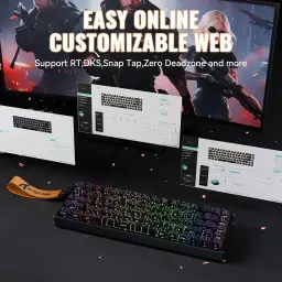 ATTACK SHARK X68MAX HE Teclado gamer de alumínio com fio de gatilho rápido — imagem 6