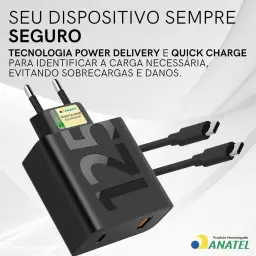 Carregador Turbo 125W Duas Portas + Cabo USB Tipo C de 1m — imagem 5