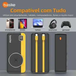 Power Bank 30000mAh, Basike Carregador Portátil 2 Saídas USB-A (até 22.5W) + — imagem 6