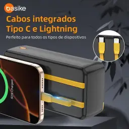 Power Bank 30000mAh, Basike Carregador Portátil 2 Saídas USB-A (até 22.5W) + — imagem 4