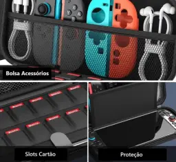 Capa Nintendo Switch 2 + Película Vidro + 10 Compartimentos de Cartão - Capa — imagem 3