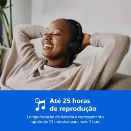 PHILIPS, Headphone Bluetooth, TAH2209, Até 25 horas de bateria, Preto — imagem 2