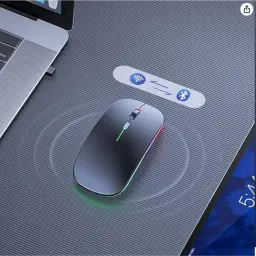 Mouse Sem Fio Recarregável Wireless Bluetooth Óptico Led Rgb Colorido — imagem 6
