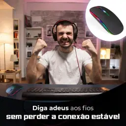 Mouse Sem Fio Recarregável Wireless Bluetooth Óptico Led Rgb Colorido — imagem 4