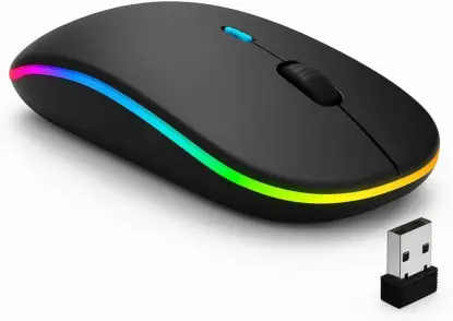 Mouse Sem Fio Recarregável Wireless Bluetooth Óptico Led Rgb Colorido